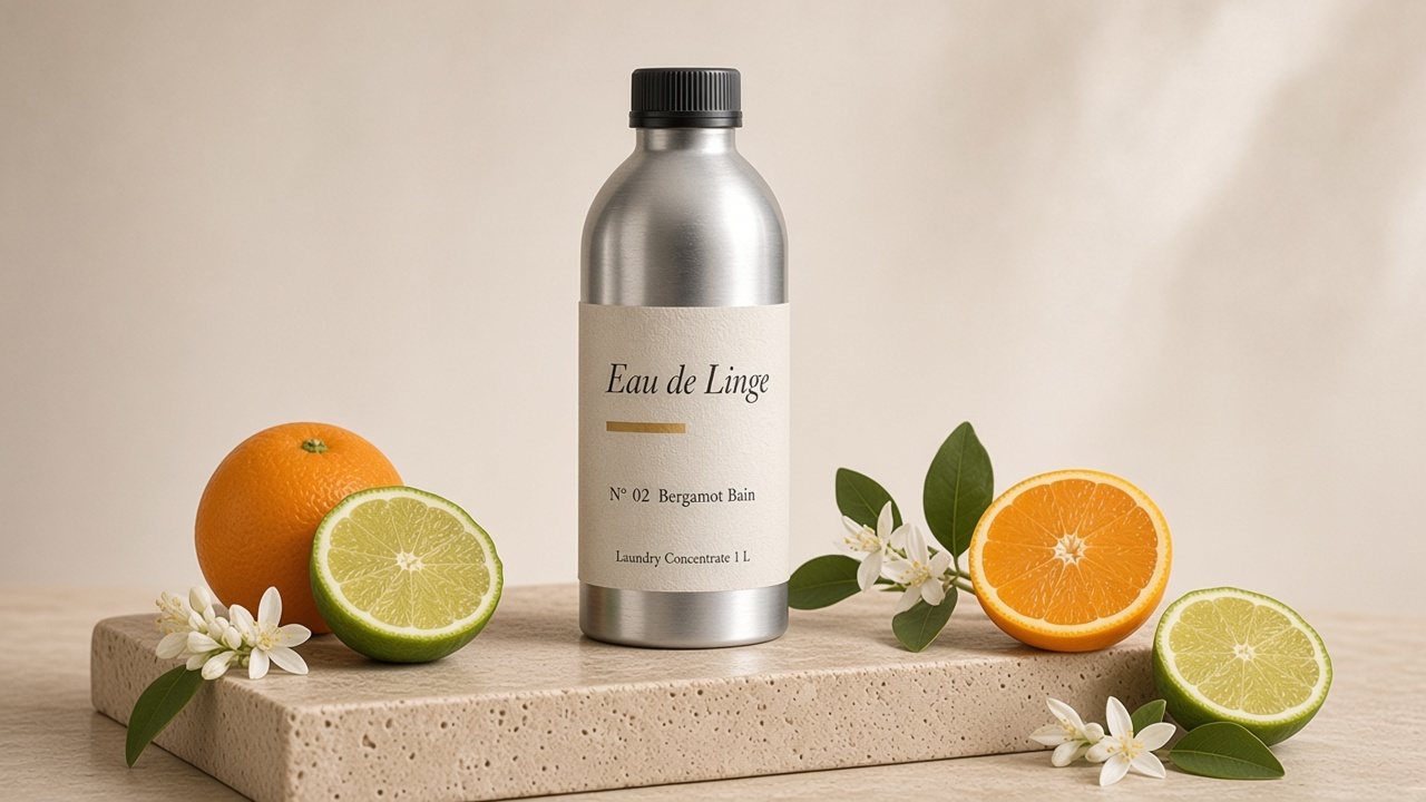 Bergamot Bain 1 L bottle, AI concept render